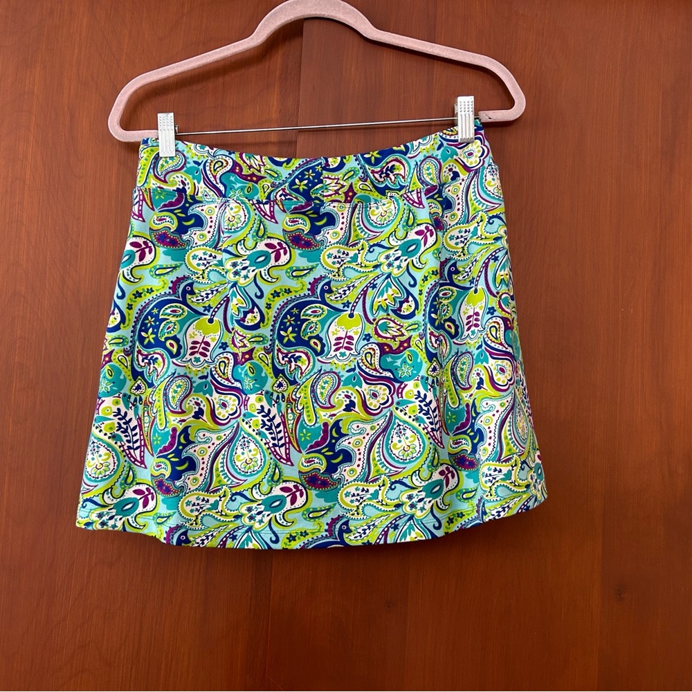 Title Nine Paisley Print Golf/ Tennis Skort in Lime, Navy, Teal, Pink